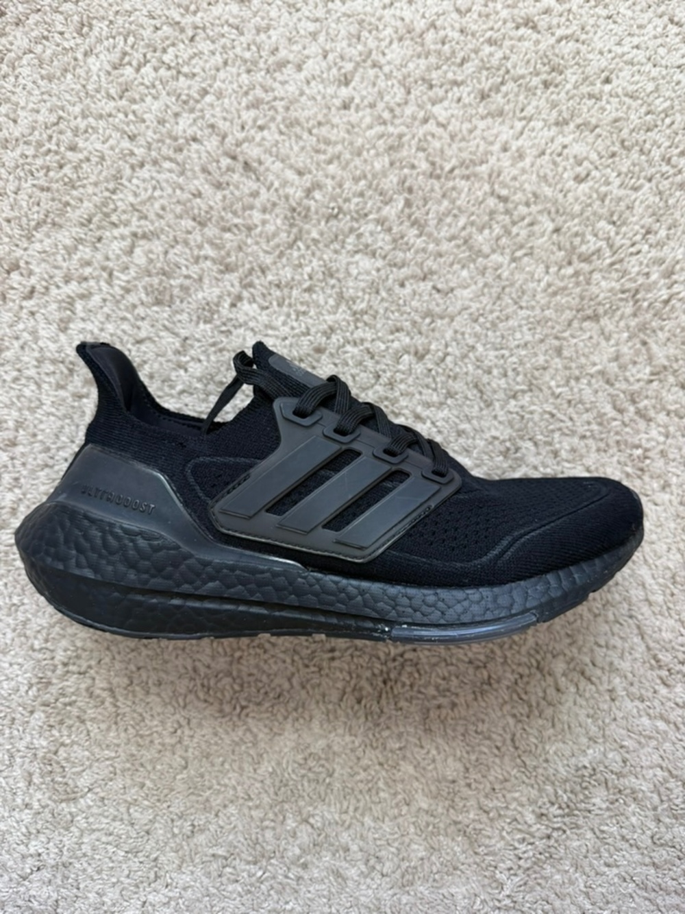 Adidas Ultraboost 21 Womens Size 7 Triple Black Running Shoes FZ2762